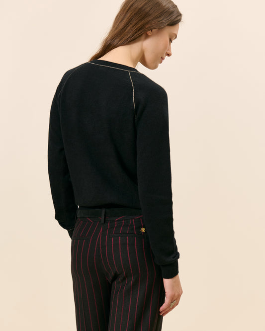 Pull Orsay Col Rond Lurex - Noir