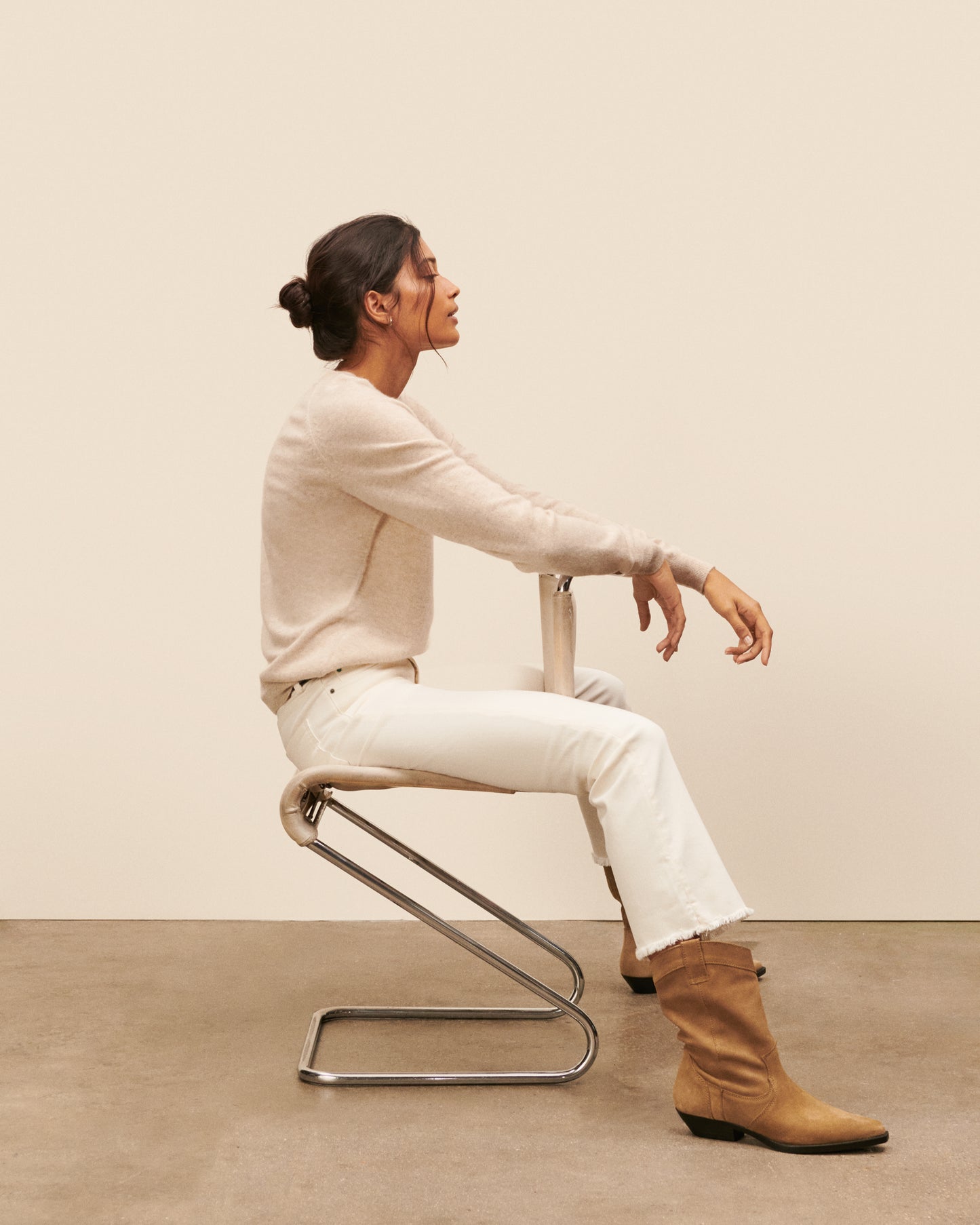 Pull Orsay Col Rond Lurex - Perle chic Maison Sarah Lavoine Perle Cachemire   4