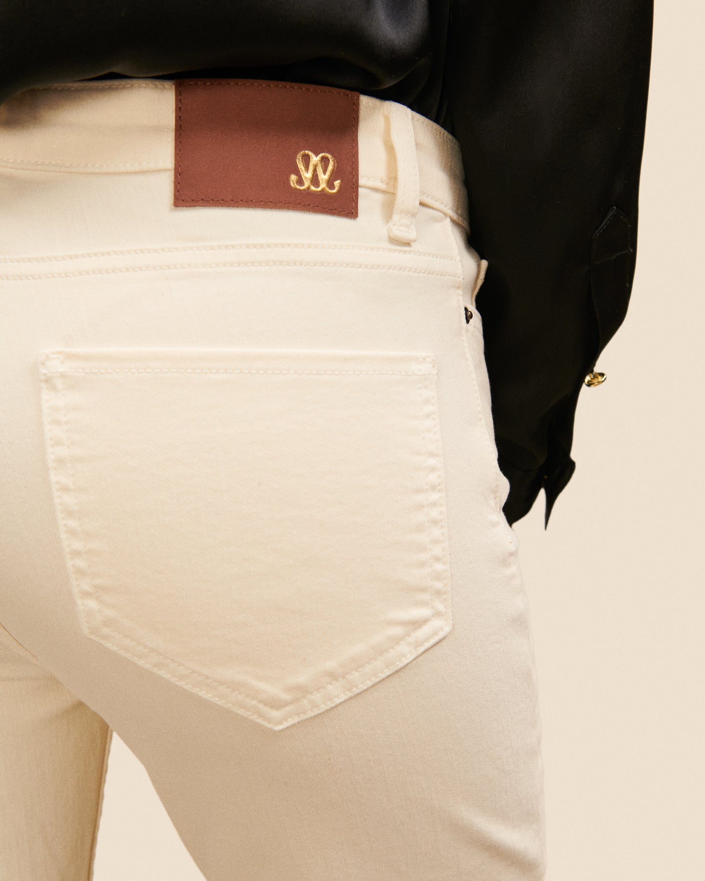 Jean Flare John - Ecru fluide, chic Maison Sarah Lavoine Ecru Coton 3