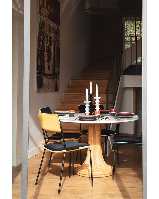 Table ronde Riviera Marbre Blanc design Maison Sarah Lavoine Blanc / Naturel Marbre 4