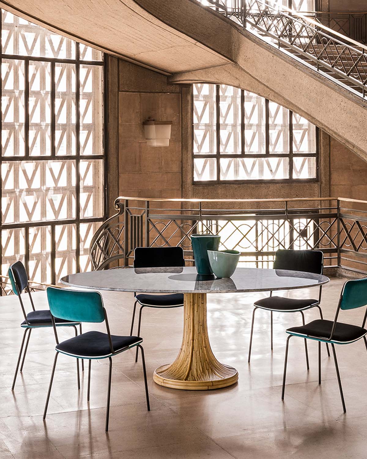 Table ovale Riviera Marbre Blanc design Maison Sarah Lavoine Blanc / Naturel Marbre 199 cm 74 cm 5