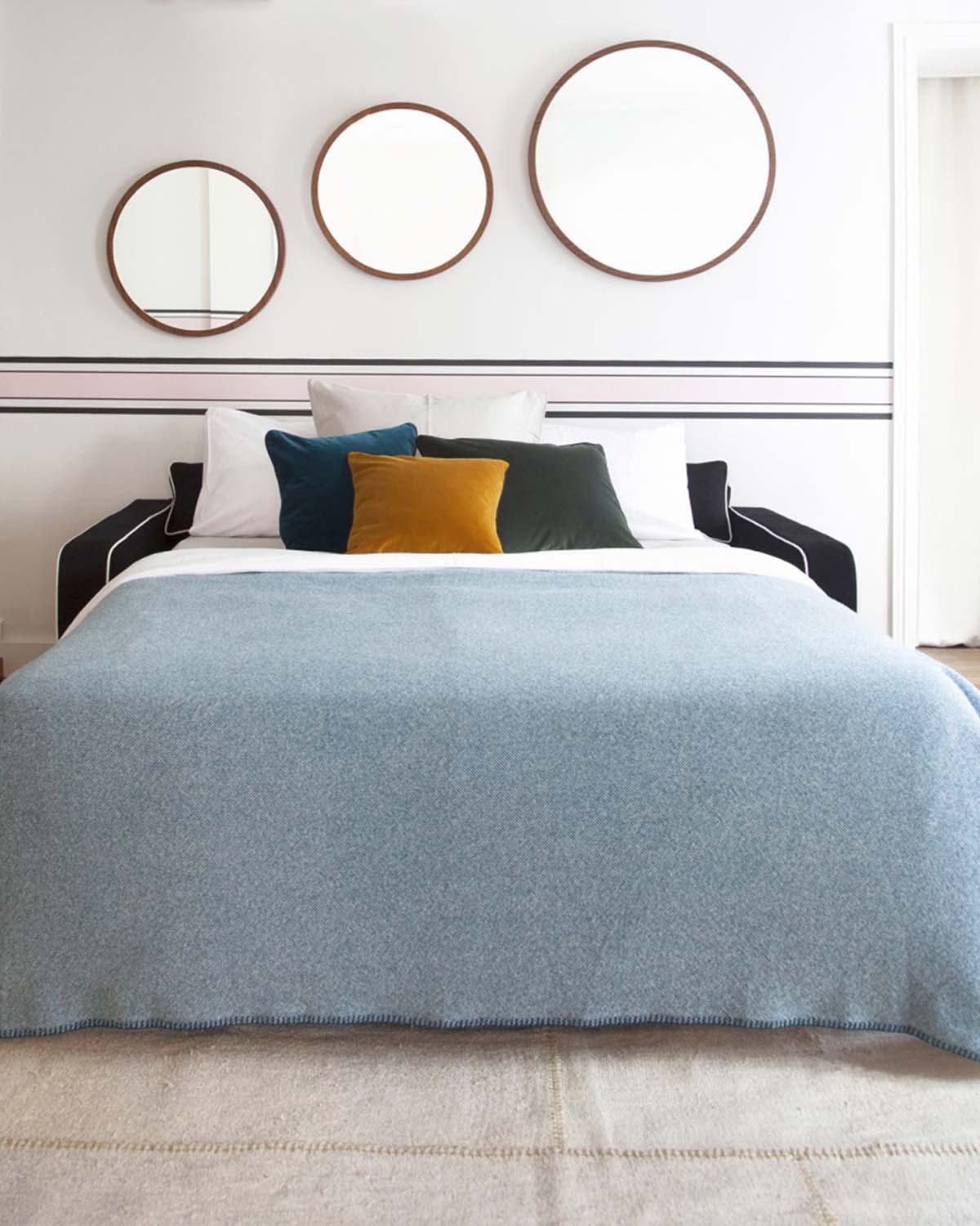 Canapé-lit Marie - Noir design Maison Sarah Lavoine Noir Coton 206 cm 81 cm 10