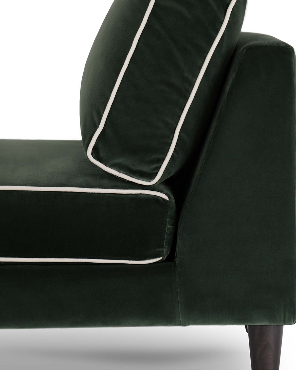 Chauffeuse Noa Vert  - Vert / Noir design Maison Sarah Lavoine Vert / Noir Velours 80 cm 80 cm 4