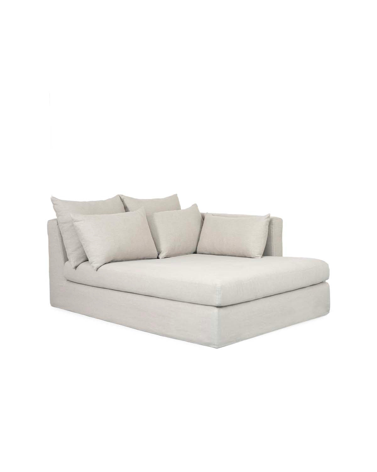 Méridienne SuperBox - Accoudoir droite - Gris clair design Maison Sarah Lavoine Gris clair Lin 130 cm 85 cm 1