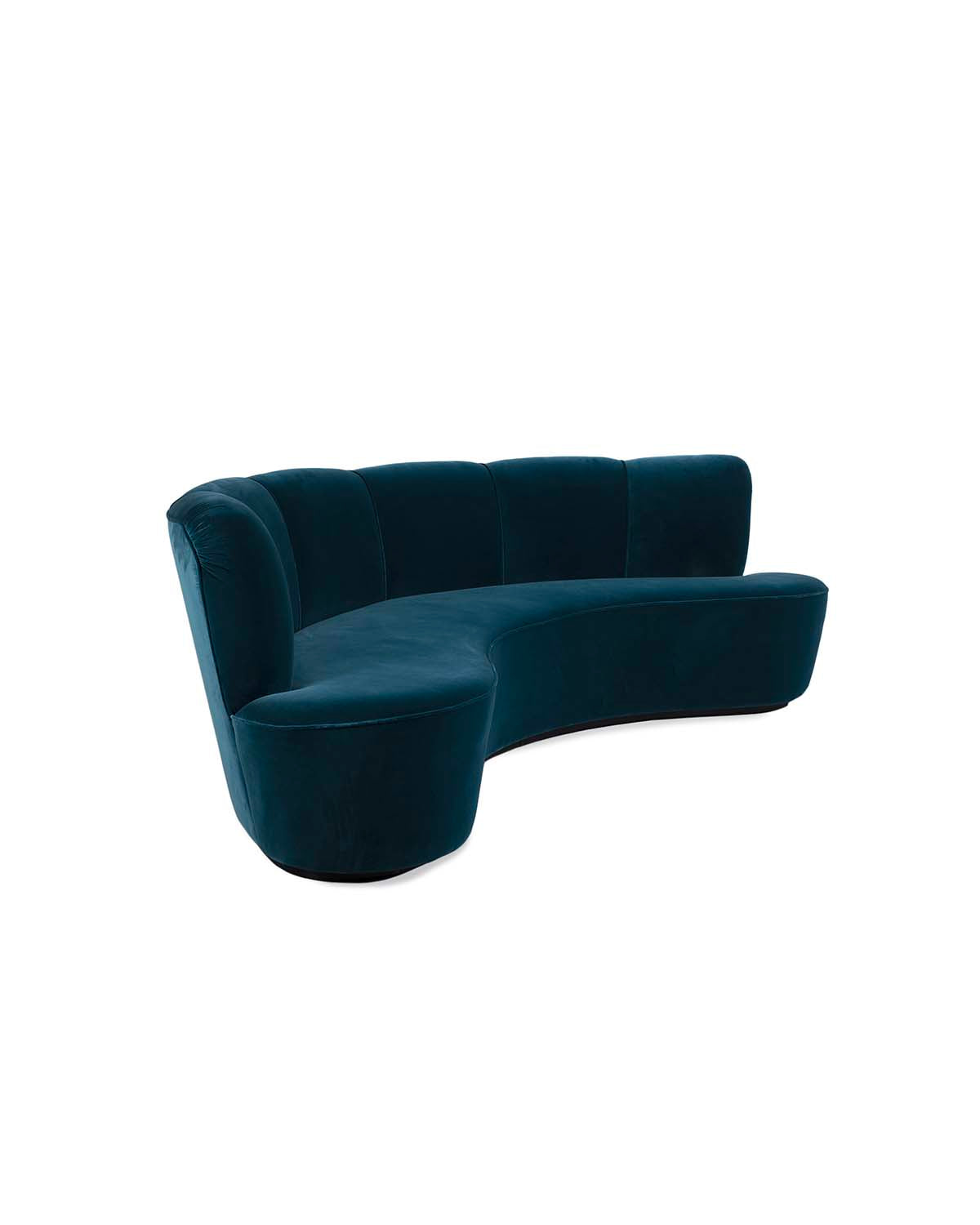 Canapé Sarah - Bleu design Maison Sarah Lavoine Bleu Velours 210 cm 77 cm 2