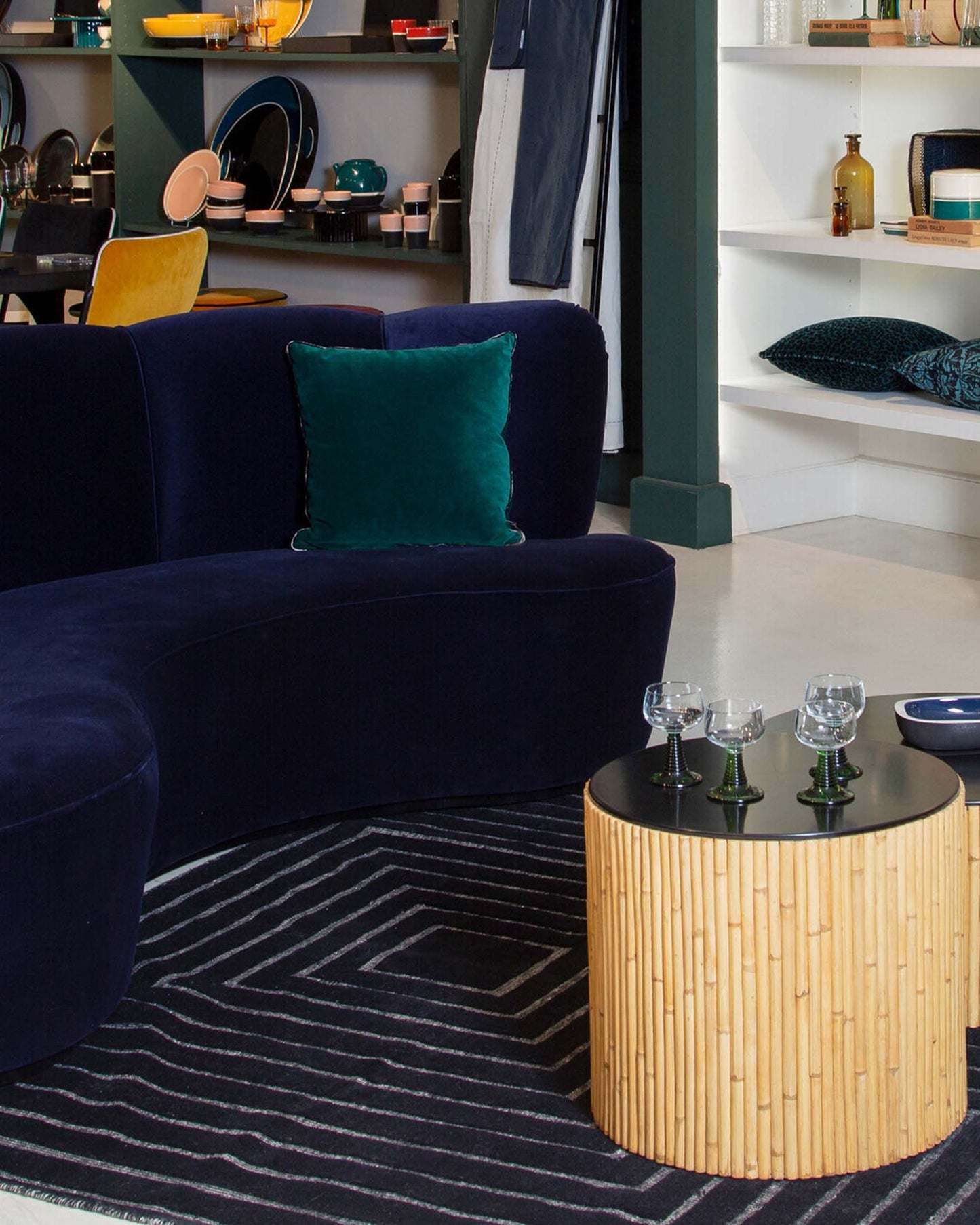 Canapé Sarah - Bleu design Maison Sarah Lavoine Bleu Velours 210 cm 77 cm 6