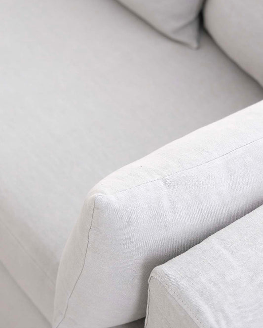 Canapé Box - Gris clair design Maison Sarah Lavoine Gris clair Lin 220 cm 85 cm 3