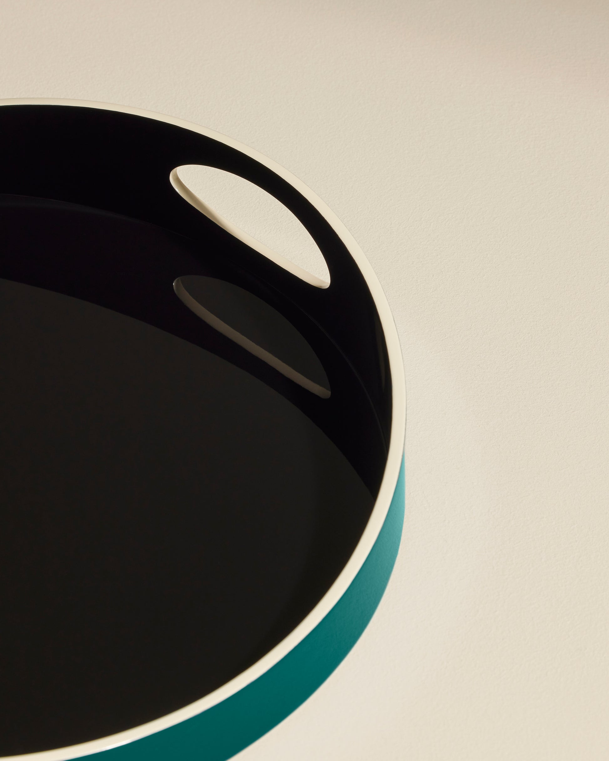 Plateau Basile - Bleu Sarah design Maison Sarah Lavoine Bleu Sarah Bois laqué   2