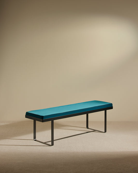 Banc Gaspard - Bleu Sarah design Maison Sarah Lavoine Bleu Sarah Velours 140 cm 45 cm 3
