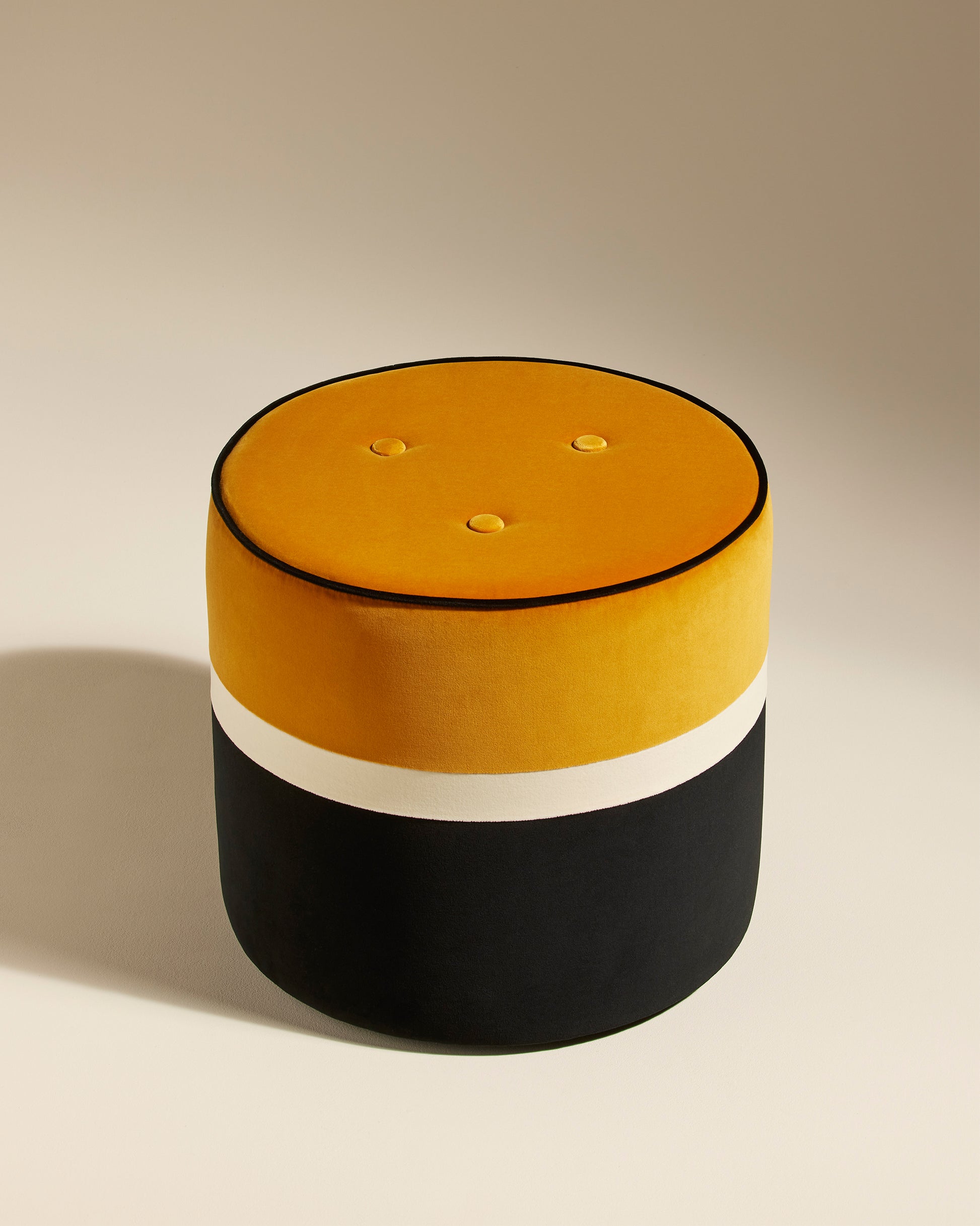 Pouf Léo - Ocre design Maison Sarah Lavoine Ocre Velours  43 cm 2