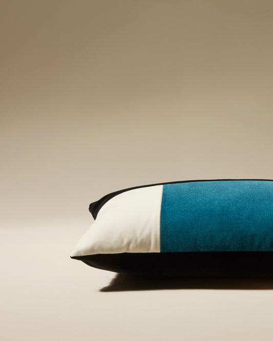 Coussin Echec et Mat - Bleu Sarah design Maison Sarah Lavoine Bleu Sarah Velours 50 cm 30 cm 3