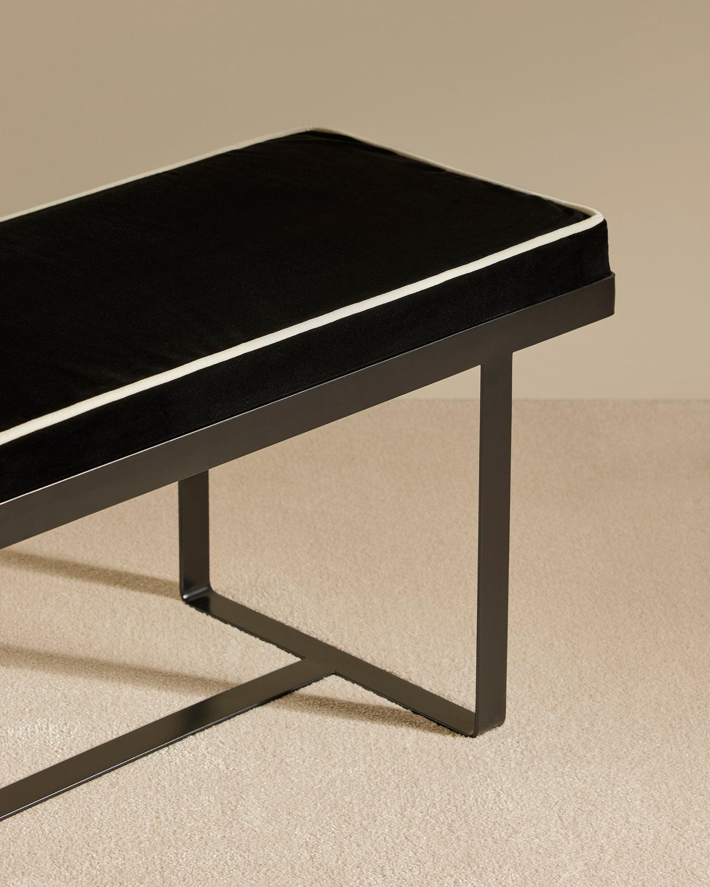 Banc Gaspard - Noir design Maison Sarah Lavoine Noir Velours 140 cm 45 cm 2