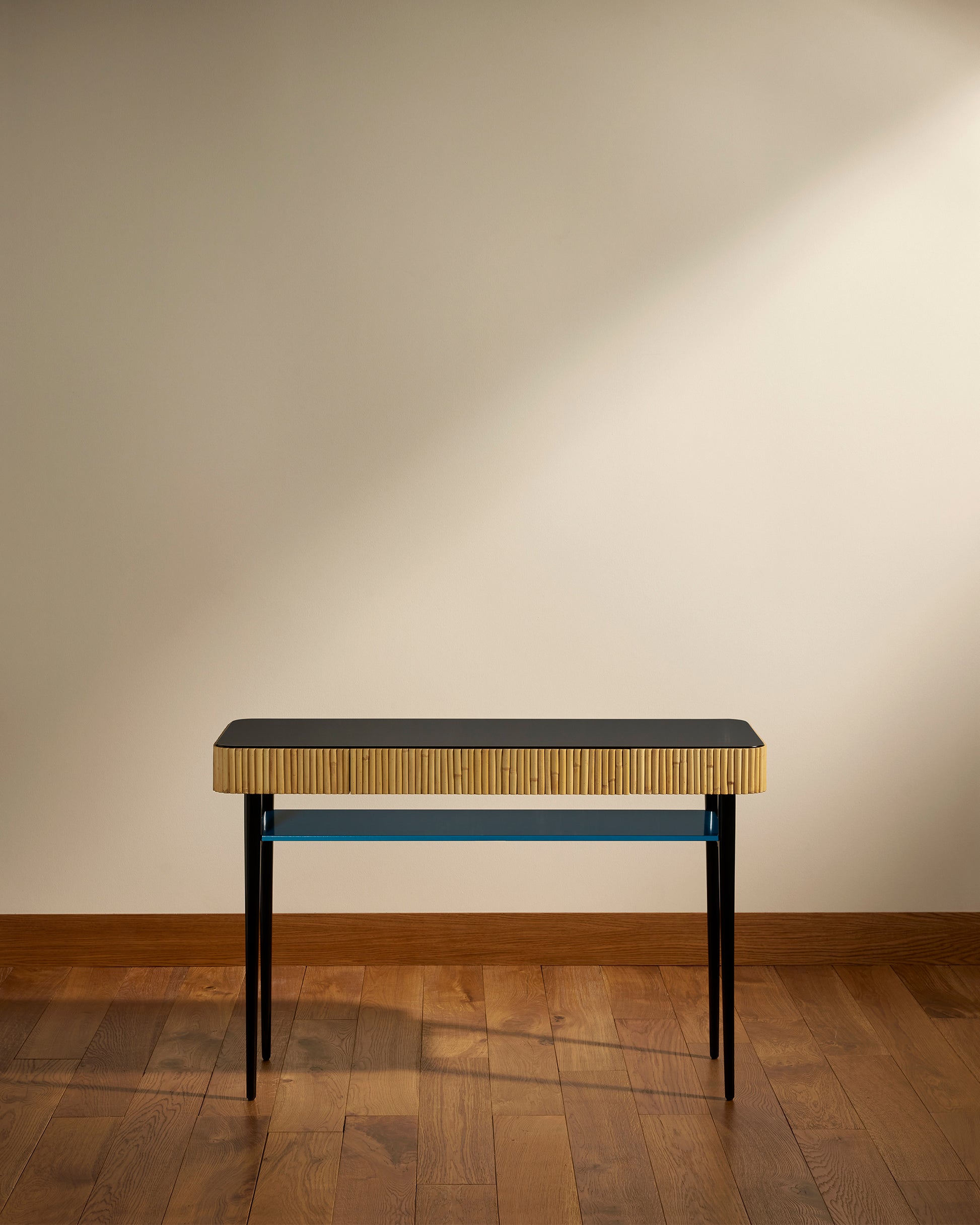 Console Riviera - Bleu Sarah design Maison Sarah Lavoine Bleu Sarah Rotin 120 cm 80 cm 1