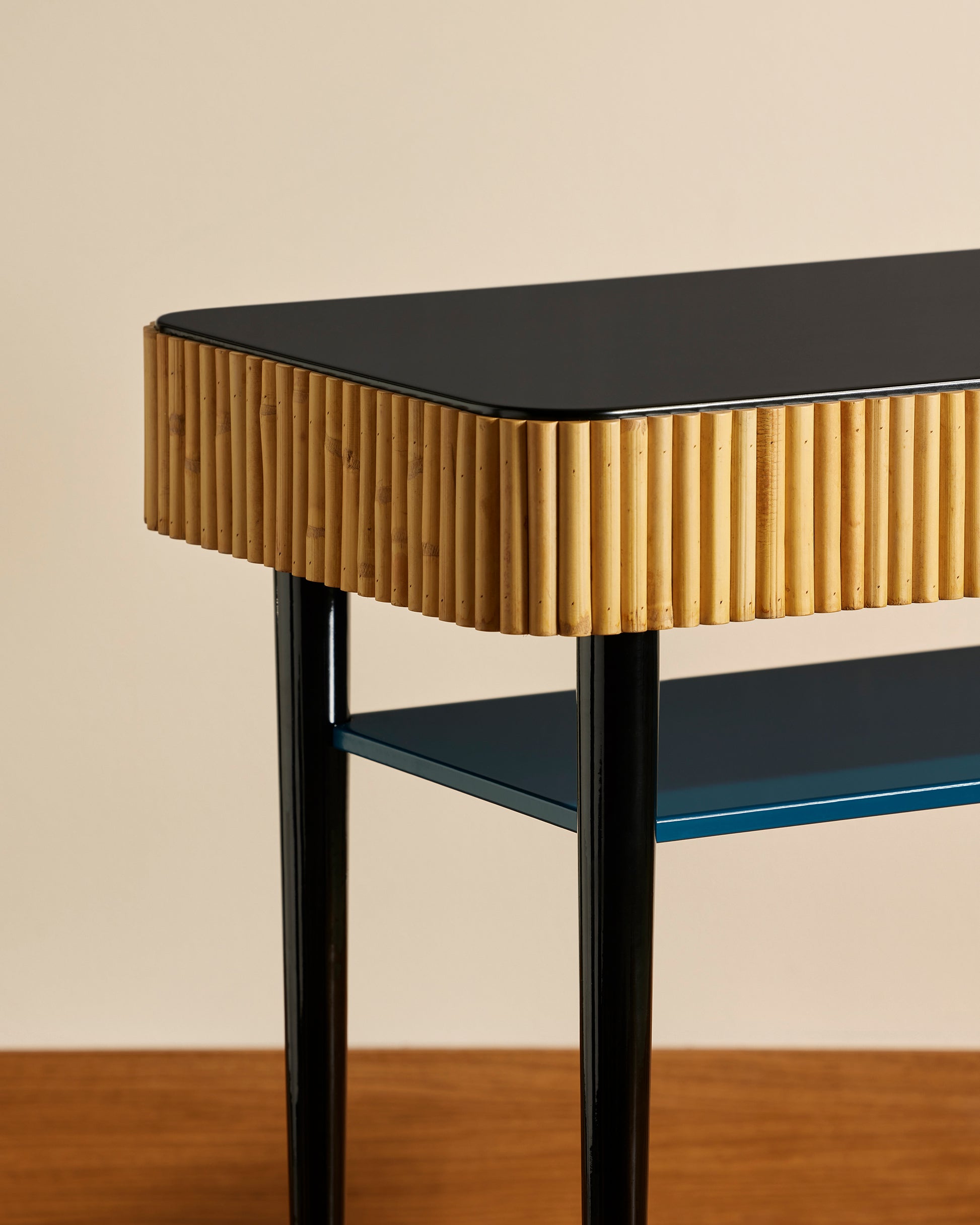 Console Riviera - Bleu Sarah design Maison Sarah Lavoine Bleu Sarah Rotin 120 cm 80 cm 4