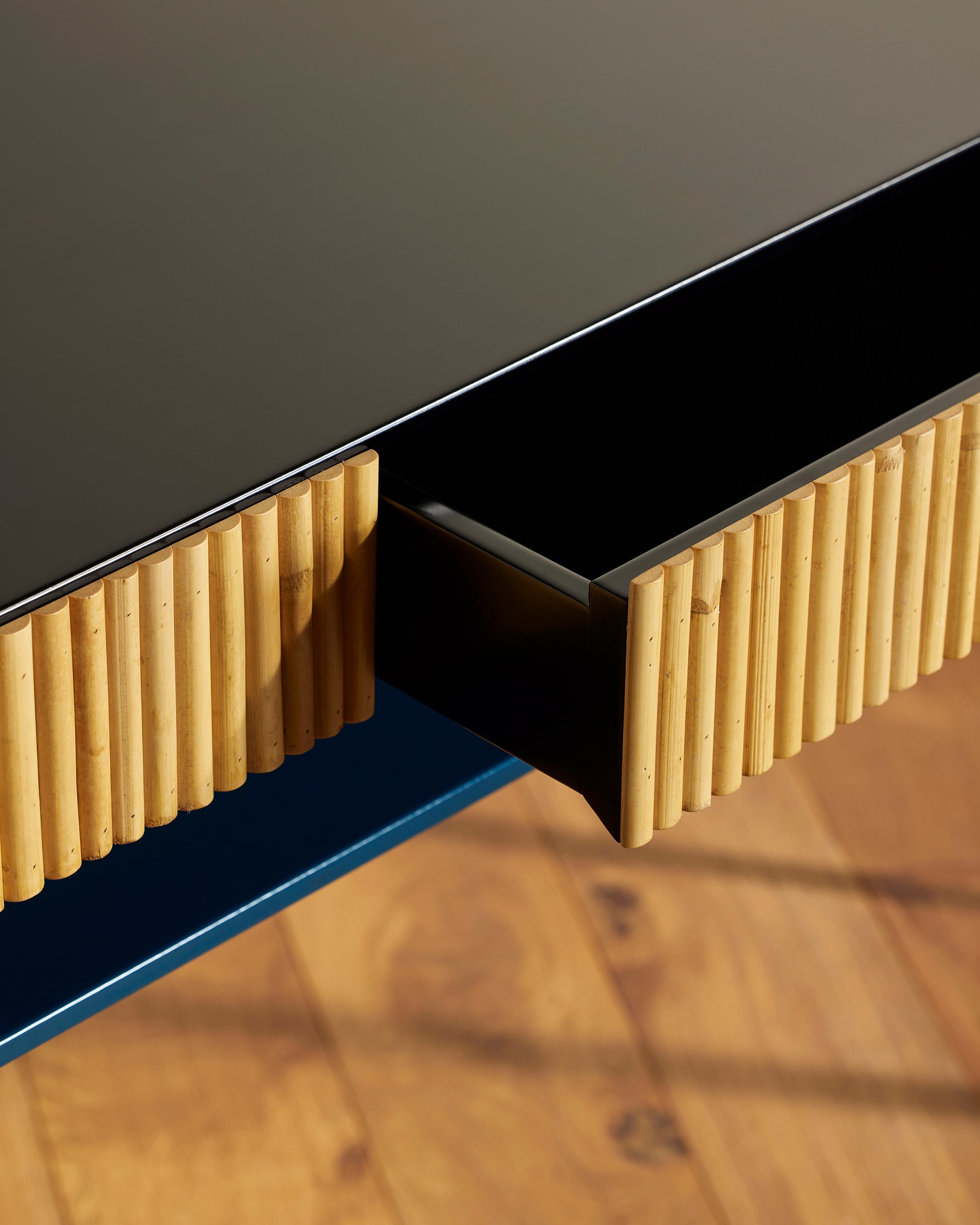 Console Riviera - Bleu Sarah design Maison Sarah Lavoine Bleu Sarah Rotin 120 cm 80 cm 5