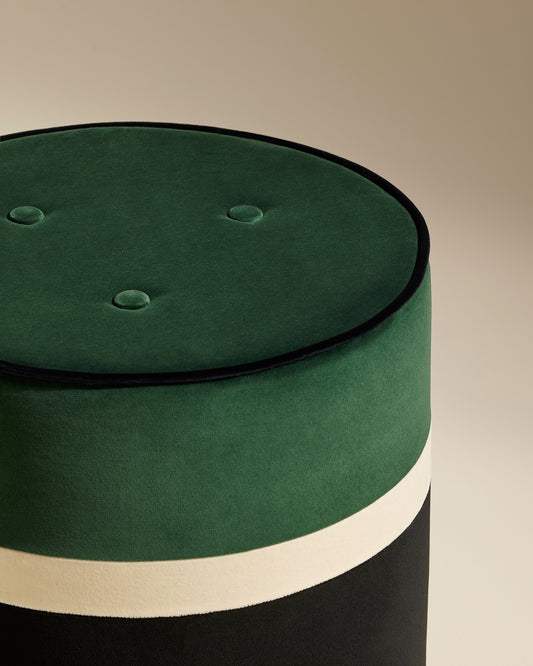 Pouf Léo - Vert design Maison Sarah Lavoine Vert Velours 43 cm 3