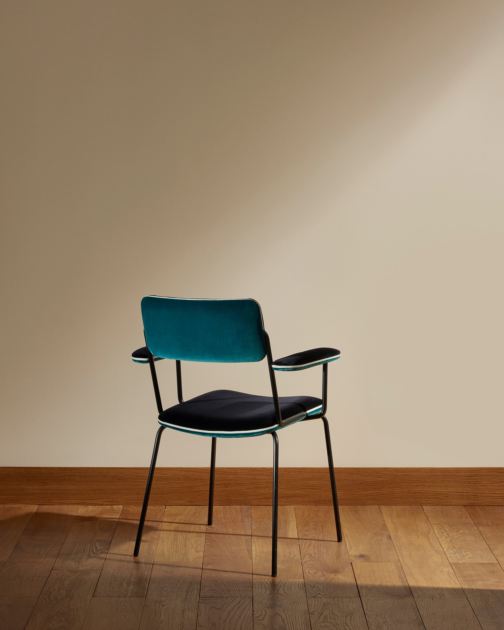 Chaise accoudoirs Double Jeu - Bleu Sarah design Maison Sarah Lavoine Bleu Sarah Velours 45 cm 85 cm 4