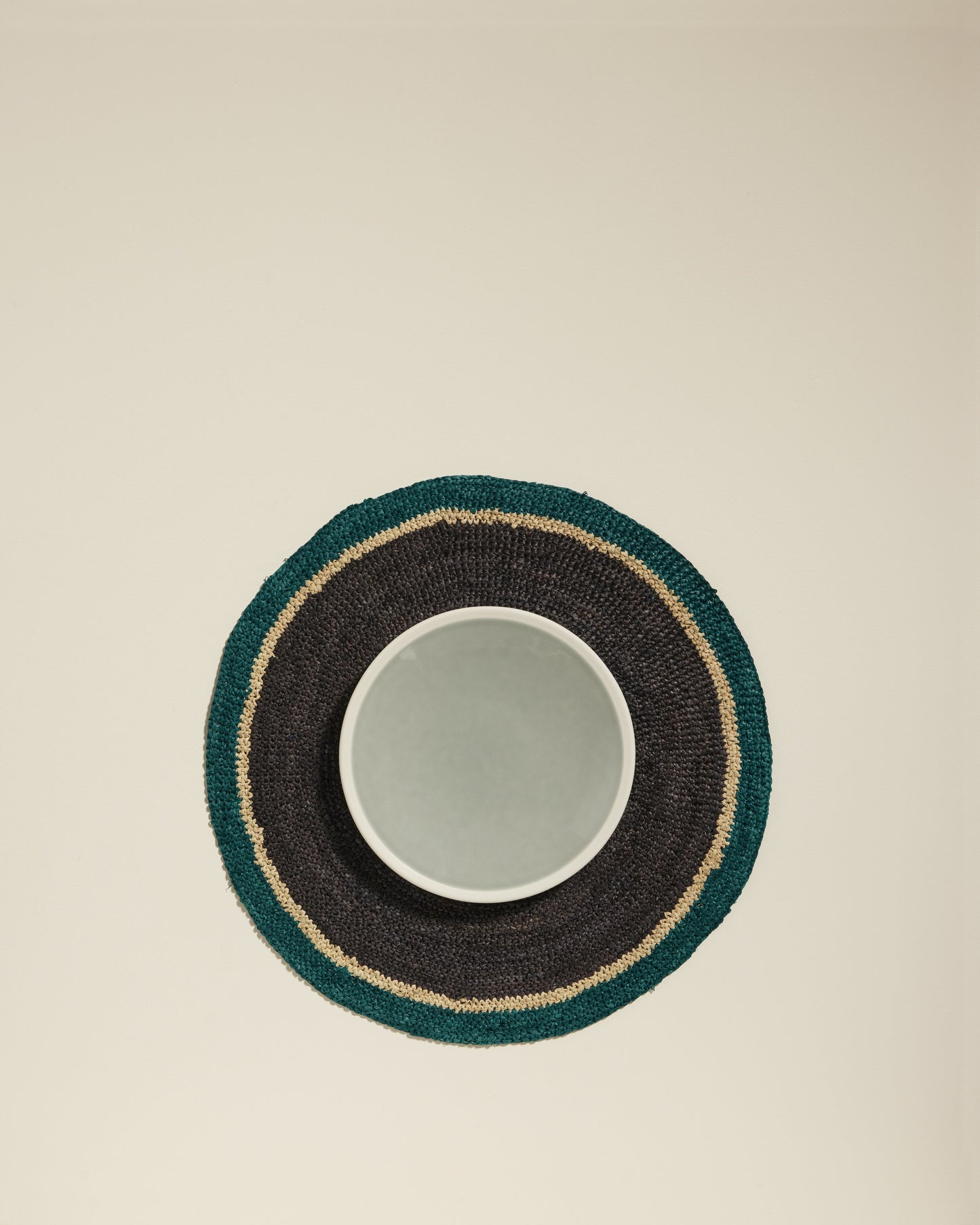 Set de table Globe - Noir / Bleu Sarah design Maison Sarah Lavoine Noir / Bleu Sarah Raphia   3