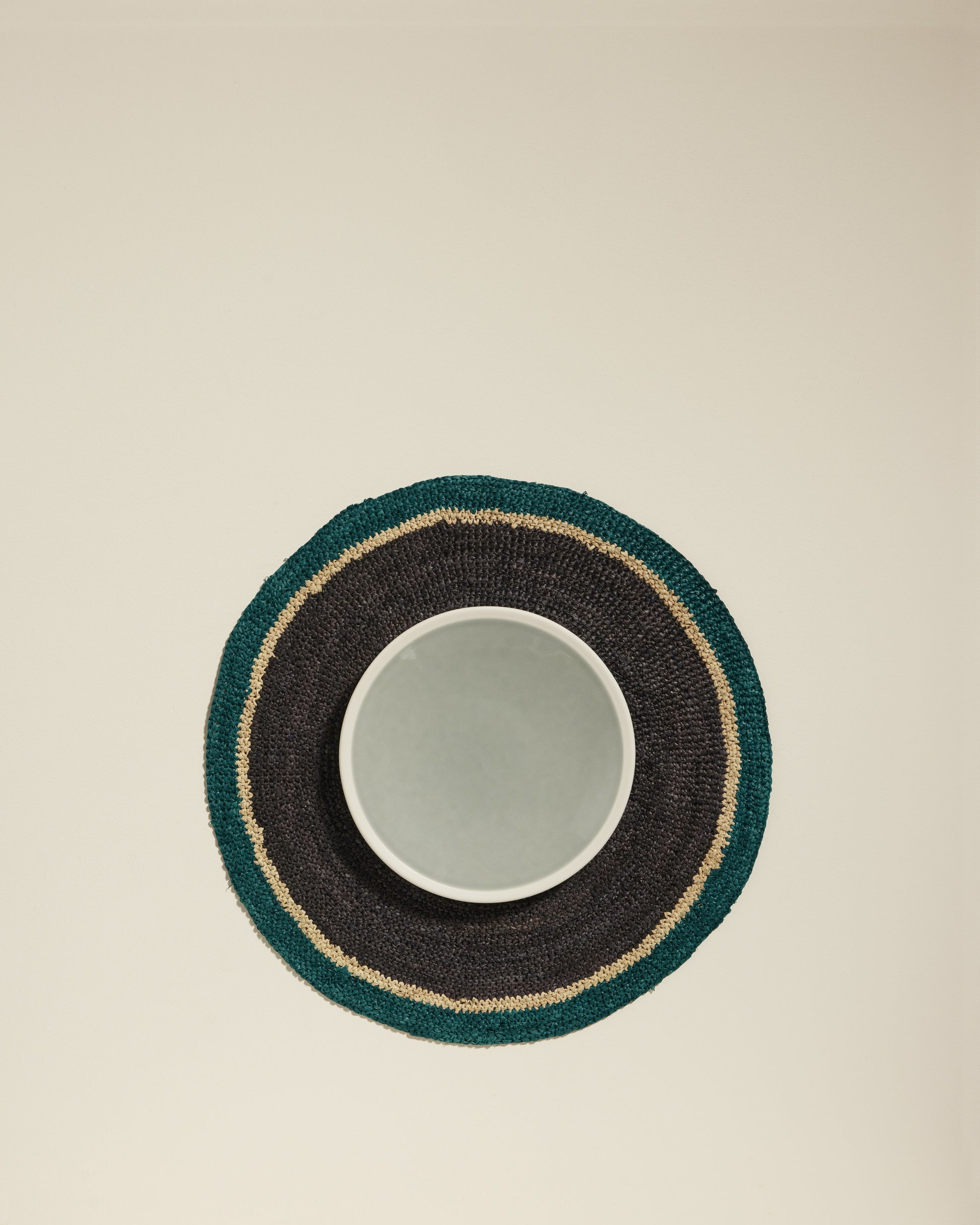 Set de table Globe - Noir / Bleu Sarah design Maison Sarah Lavoine Noir / Bleu Sarah Raphia   3