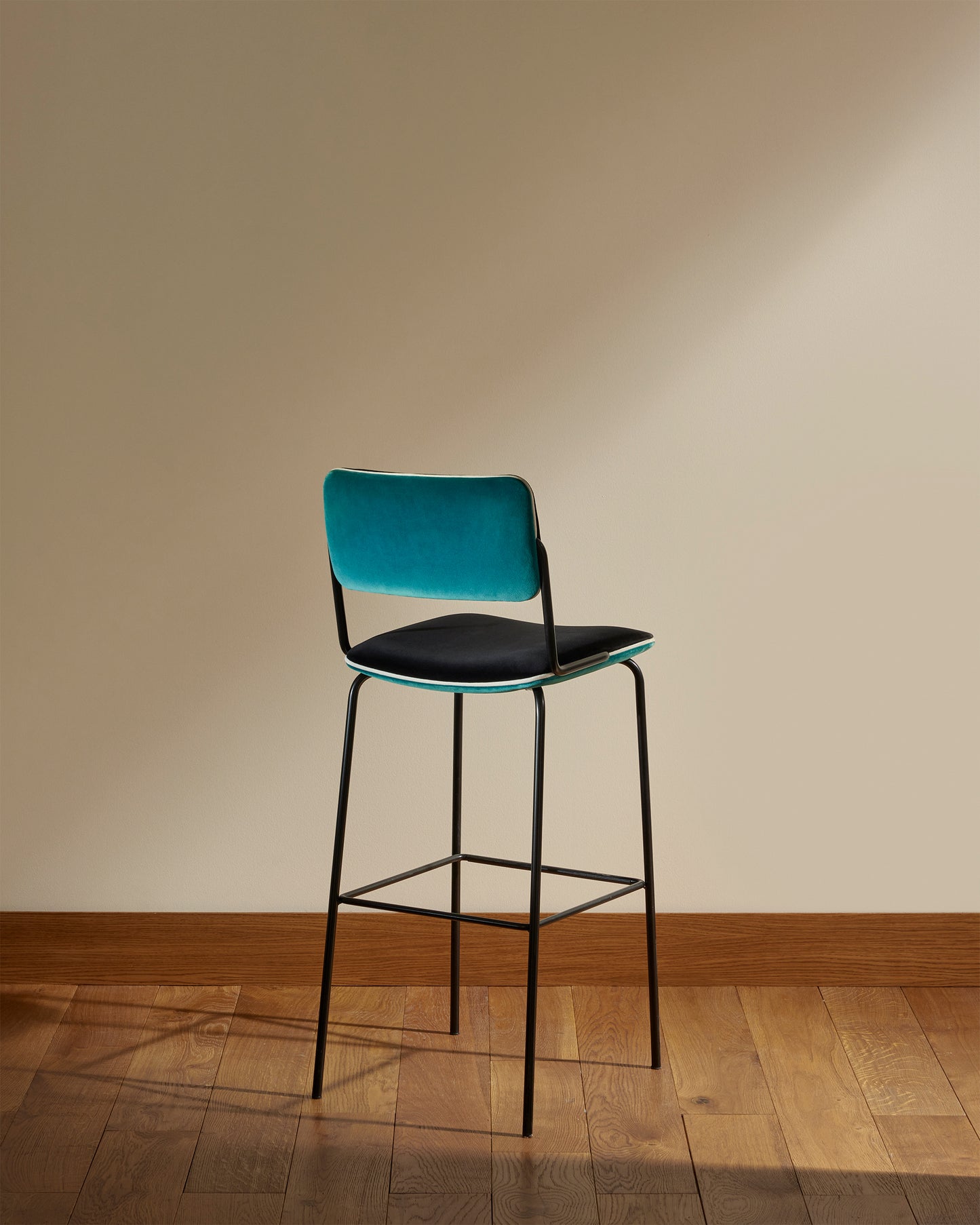 Chaise de bar Double Jeu - Bleu Sarah design Maison Sarah Lavoine Bleu Sarah Velours 51 cm 106 cm 4