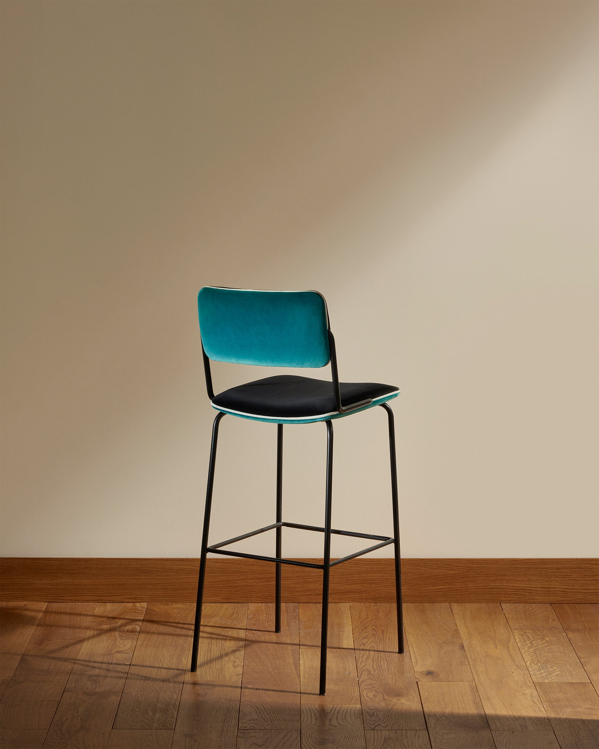 Chaise de bar Double Jeu - Bleu Sarah design Maison Sarah Lavoine Bleu Sarah Velours 51 cm 106 cm 4