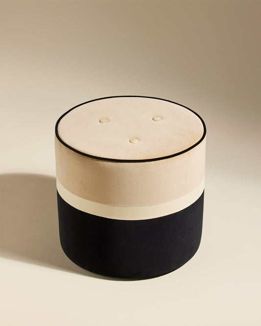 Pouf Léo - Beige design Maison Sarah Lavoine Beige Velours 43 cm 2