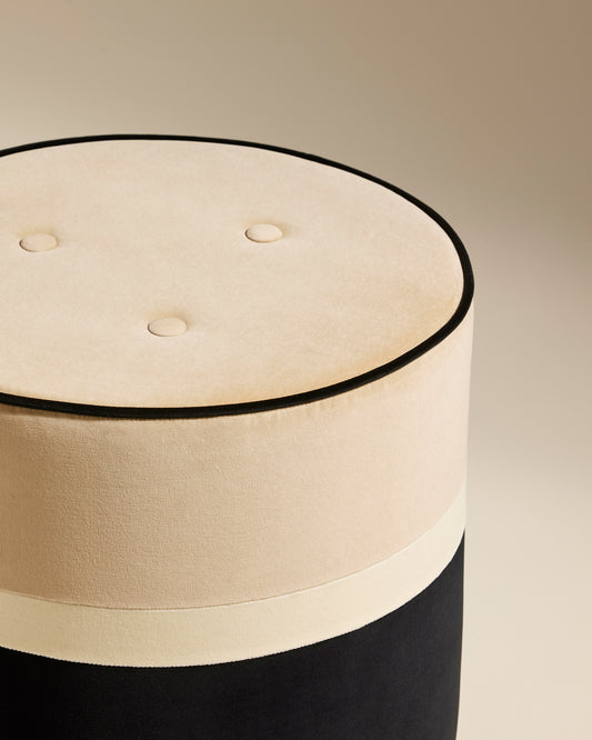 Pouf Léo - Beige design Maison Sarah Lavoine Beige Velours 43 cm 3