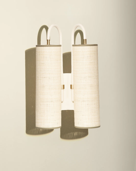 Applique Tokyo Double - Blanc design Maison Sarah Lavoine Blanc Rabane 23 cm 42 cm 1