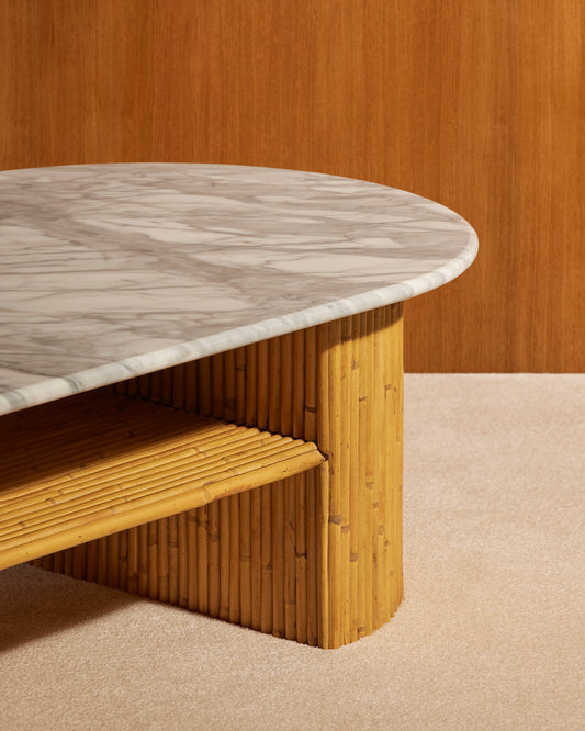 Riviera coffee table - White design Maison Sarah Lavoine Ecru Marble 144 cm 40 cm 2