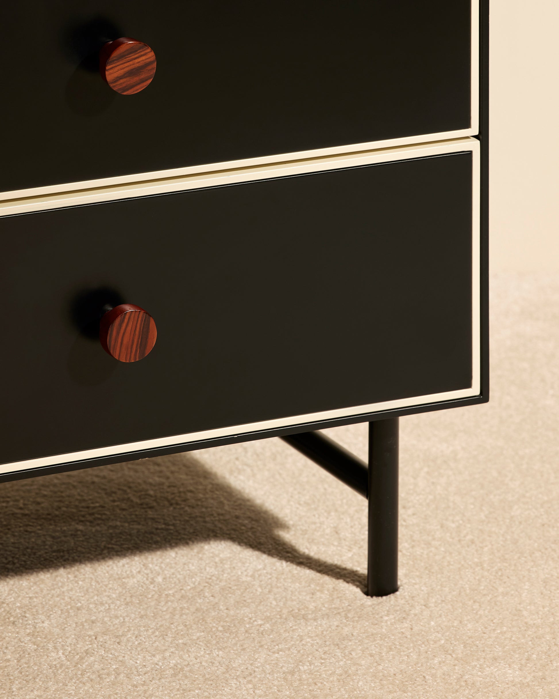 Commode Essence - Noir moderne Maison Sarah Lavoine Noir Moelle de rotin 100 cm 75 cm 3