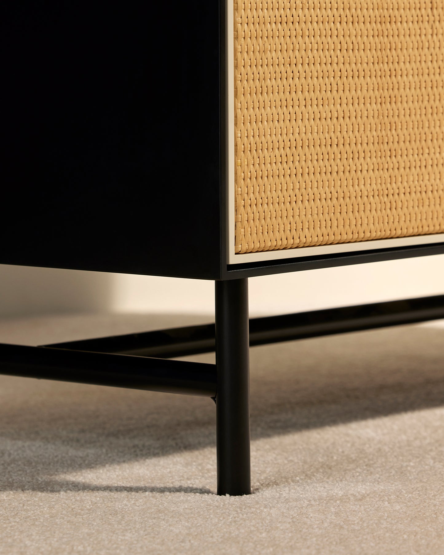 Essence chest of drawers - Modern black Maison Sarah Lavoine Black Rattan pith 100 cm 75 cm 5