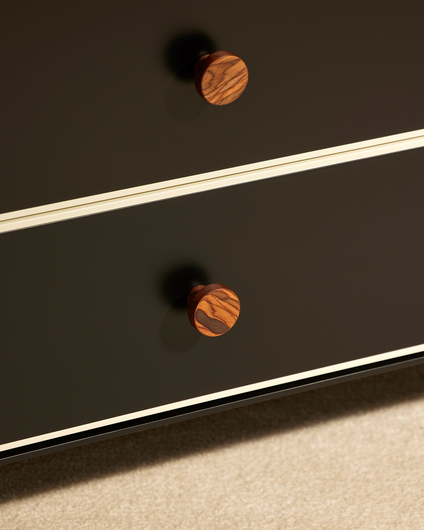 Enfilade Essence - Noir moderne Maison Sarah Lavoine Noir Moelle de rotin 180 cm 75 cm 4