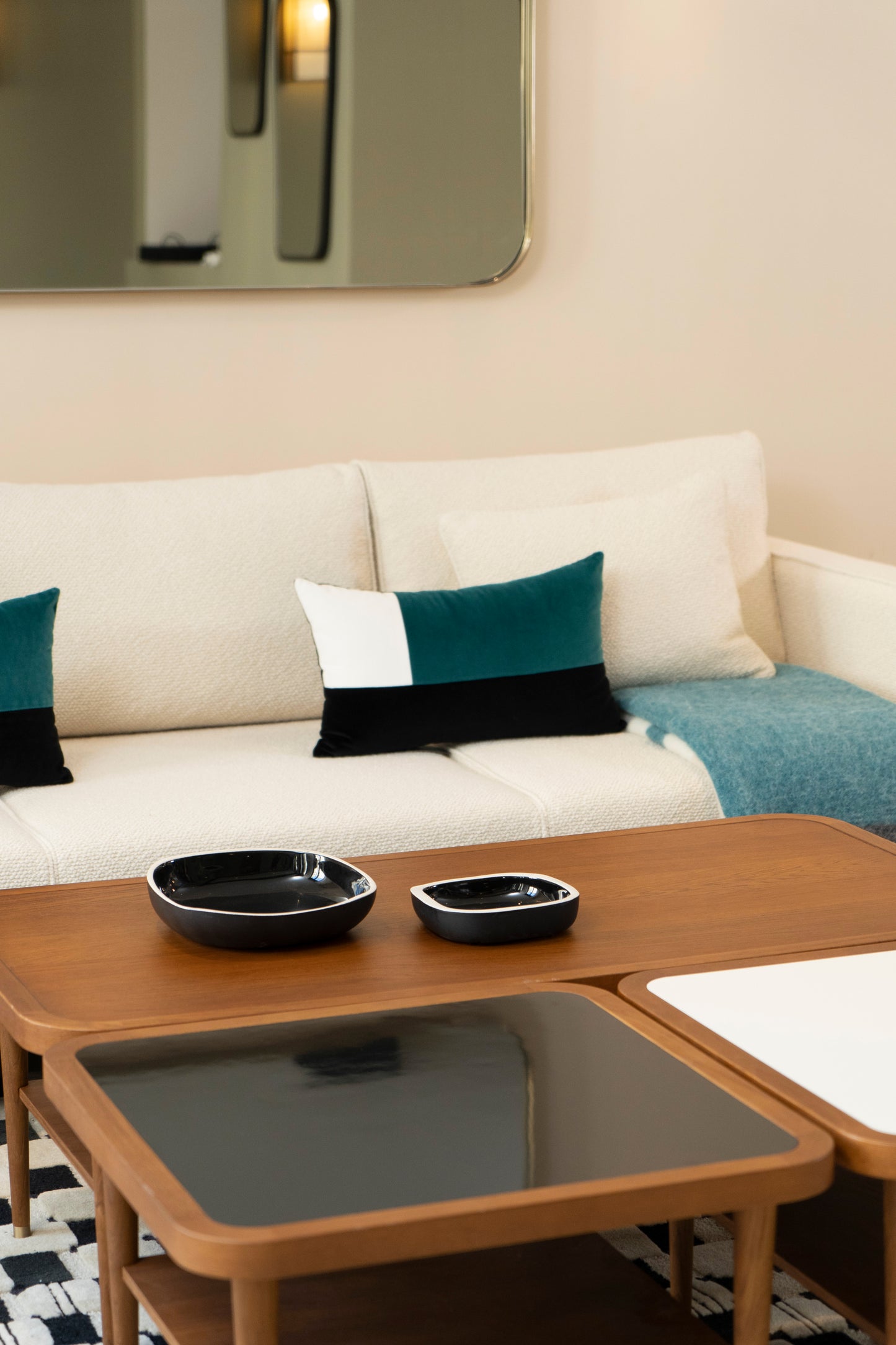 Table basse Puzzle - Noir design Maison Sarah Lavoine Noir Chêne 60 cm 40 cm 5