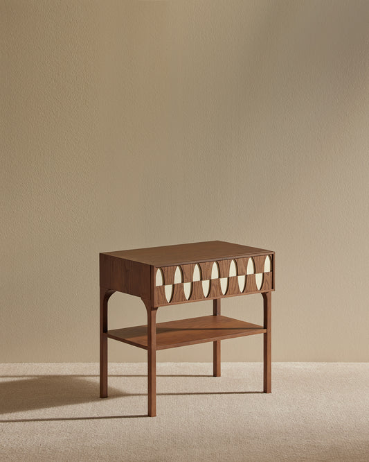 Table de chevet Ecailles - Noyer design Maison Sarah Lavoine Noyer Bois 55 cm 55 cm 2