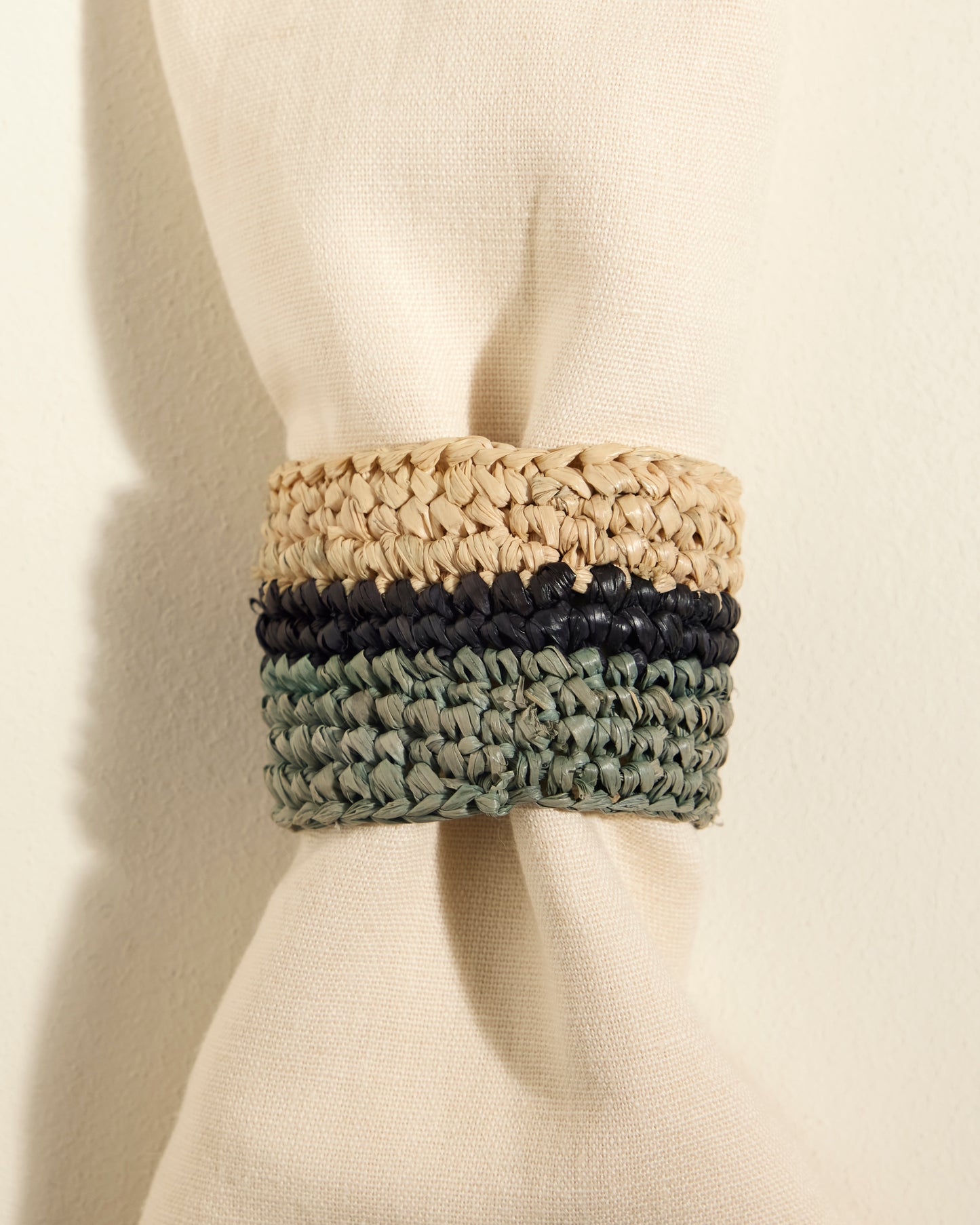 Rond de serviette Globe - Céladon moderne Maison Sarah Lavoine Pousse de Tilleul Raphia   2