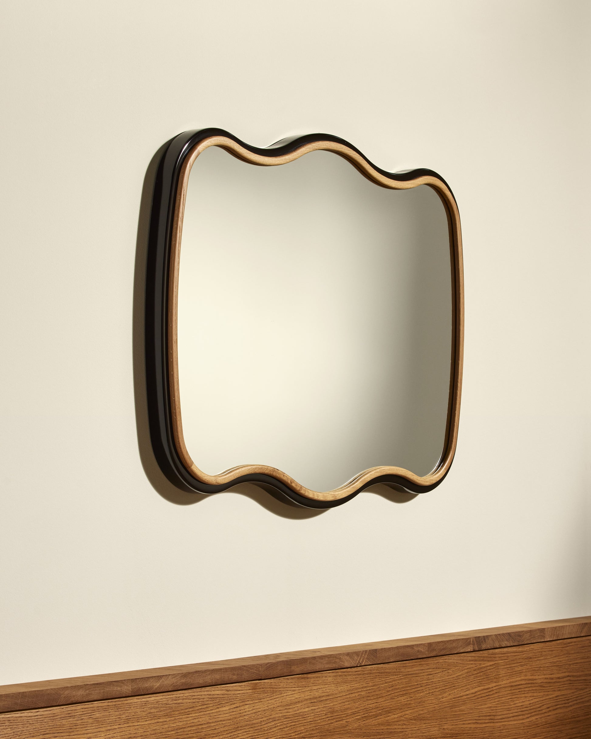 Miroir Noto 3 Vagues - Noir design Maison Sarah Lavoine Noir Rotin 70 cm 90 cm 2