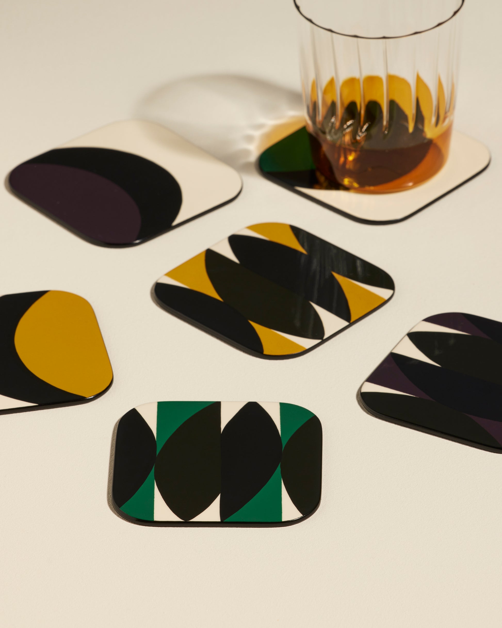 Dessous de verre Tchin - Multicolore design Maison Sarah Lavoine Ocre Bois 9,5 cm  2