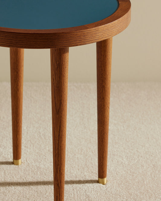 Table basse ronde Puzzle - Bleu Sarah design Maison Sarah Lavoine Bleu Sarah Chêne 45 cm 2