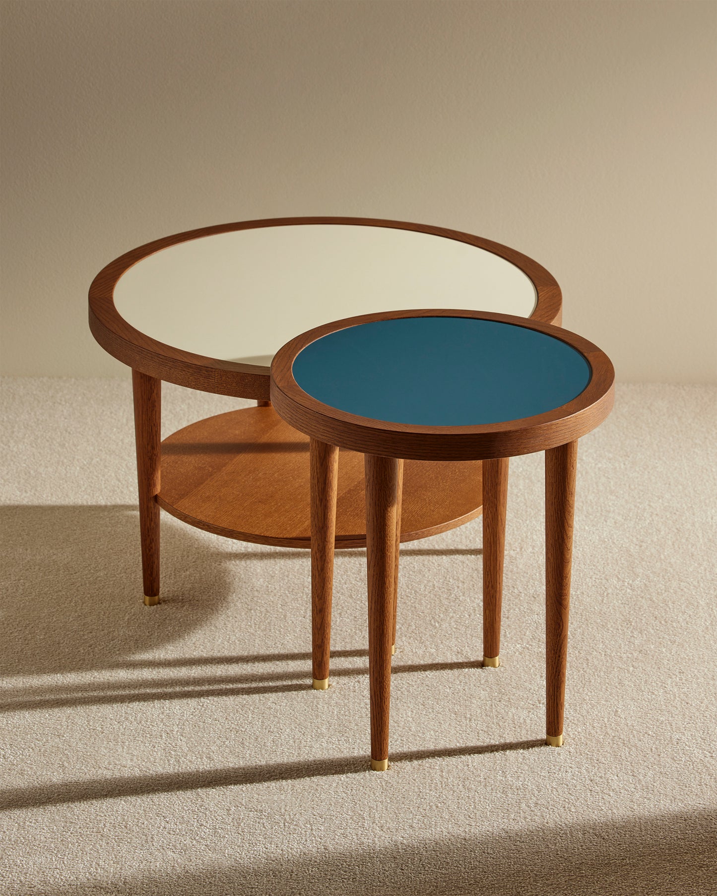 Table basse ronde Puzzle - Ecru design Maison Sarah Lavoine Ecru Chêne  40 cm 5