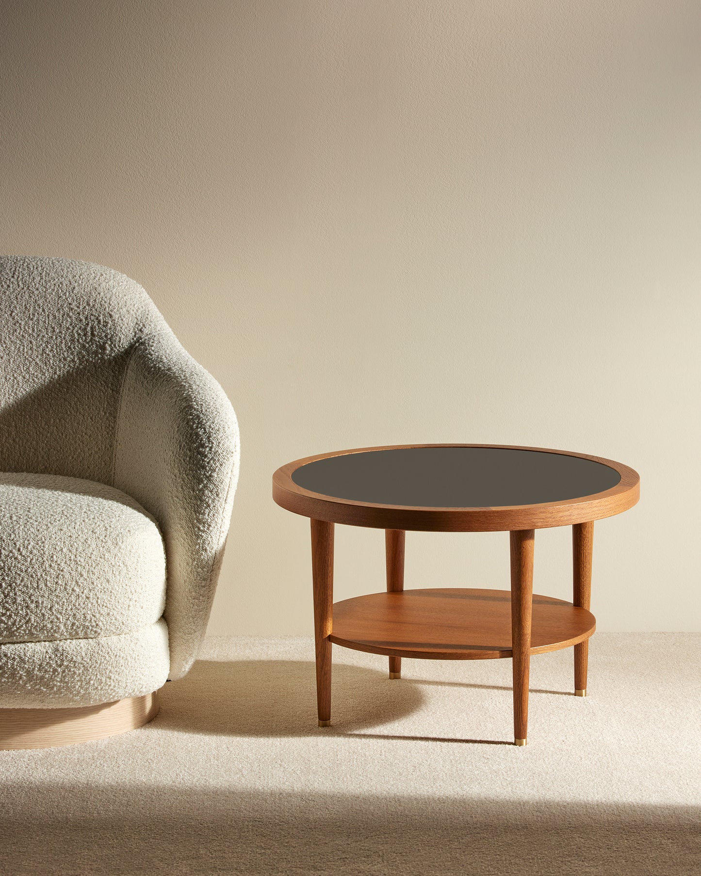 Table basse ronde Puzzle - Noir design Maison Sarah Lavoine Noir Chêne  40 cm 5