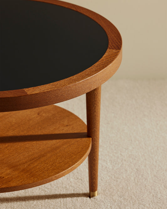 Table basse ronde Puzzle - Noir design Maison Sarah Lavoine Noir Chêne 40 cm 2