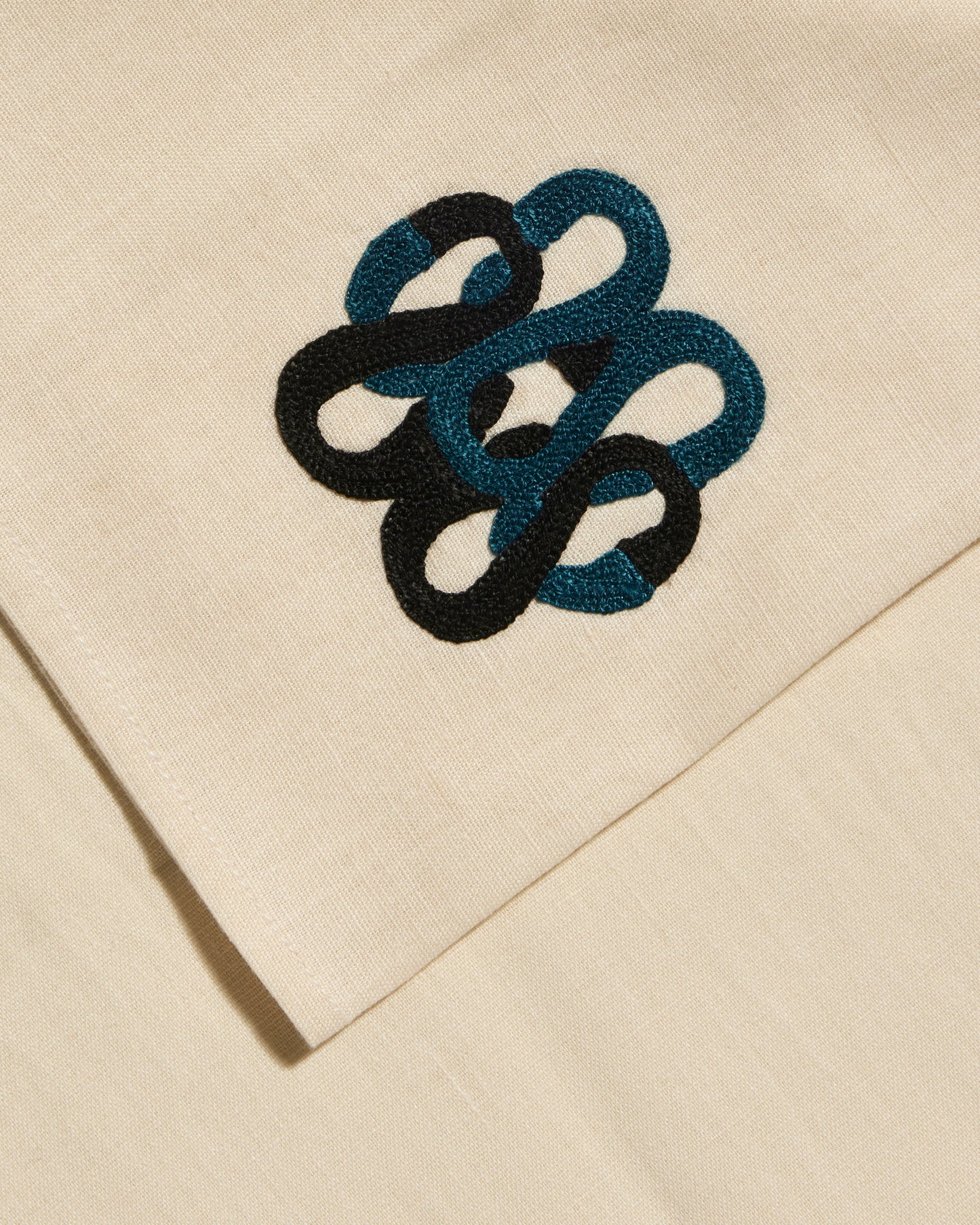 Serviette de table Sarah - Noir chic Maison Sarah Lavoine Noir Lin 45 cm 45 cm 3