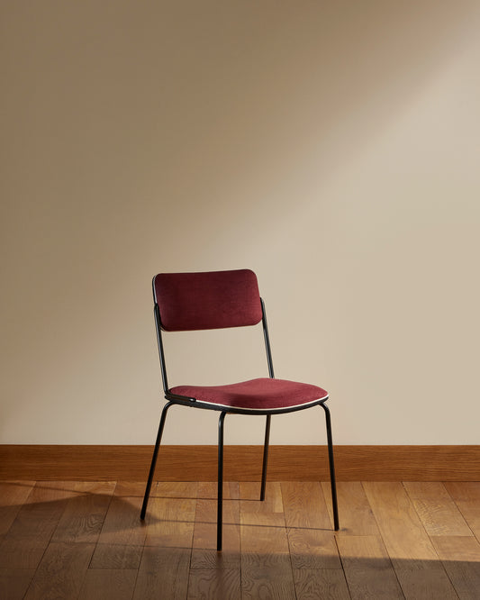 Chaise Double Jeu - Noir / Cassis design Maison Sarah Lavoine Cassis Velours 45 cm 85 cm 3