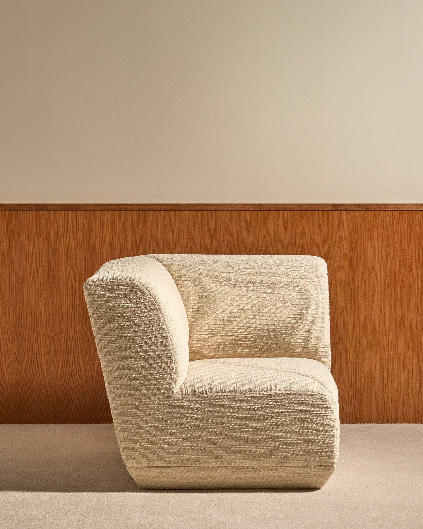 Chauffeuse d'Angle Chill - Ecru design Maison Sarah Lavoine Ecru Laine bouclée 1