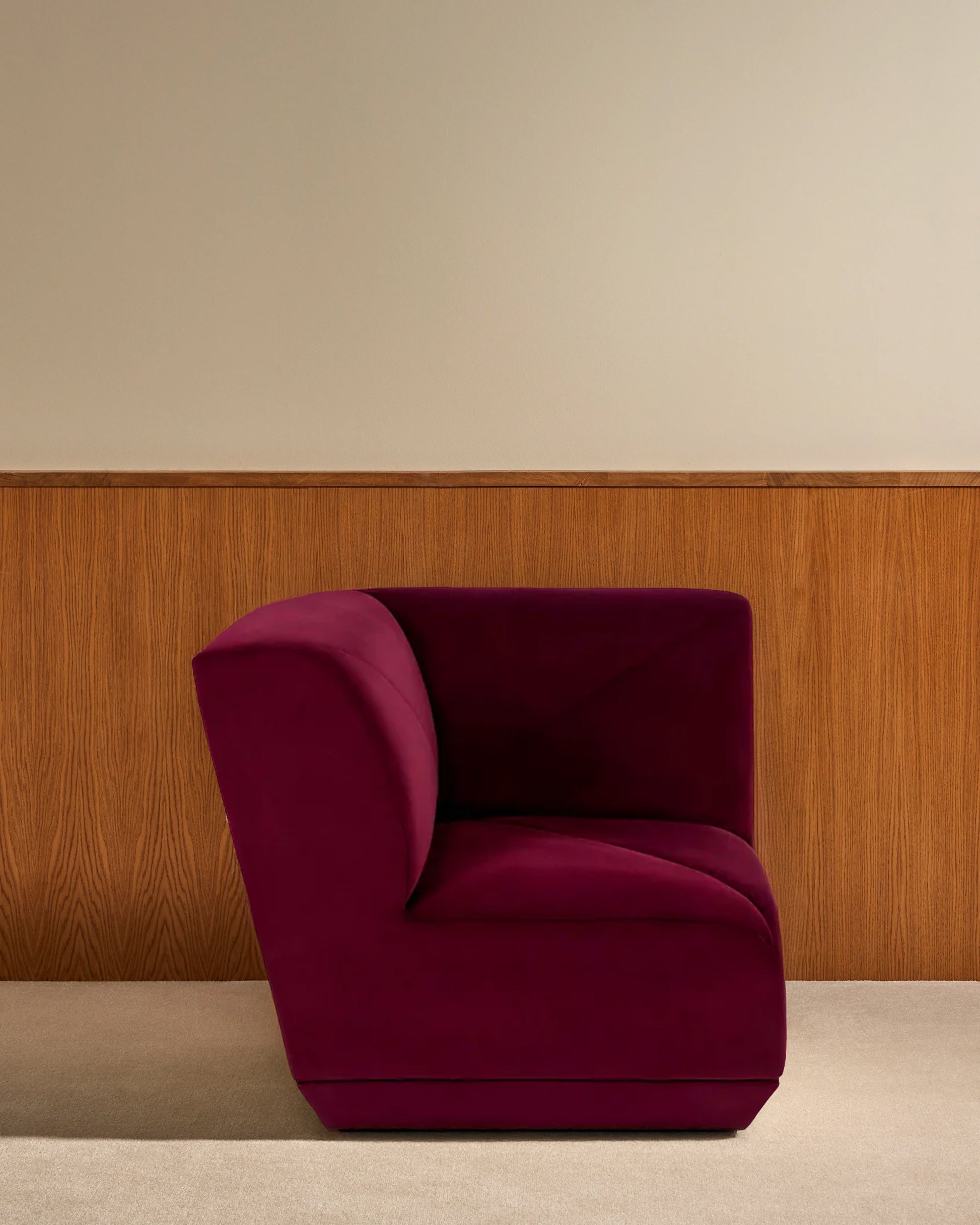 Chauffeuse d'Angle Chill - Cassis design Maison Sarah Lavoine Cassis Velours 94 cm 83 cm 2