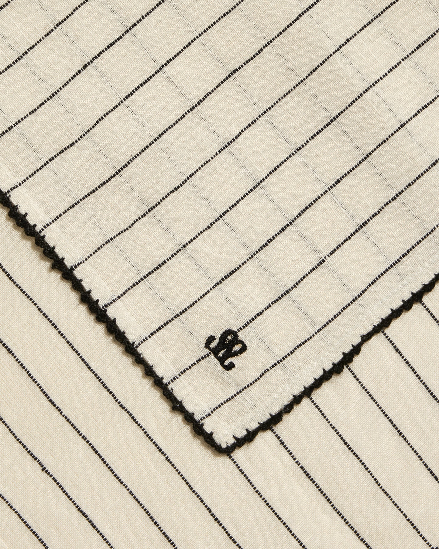 Serviette de table Volute - Noir chic Maison Sarah Lavoine Noir Lin 45 cm 45 cm 3