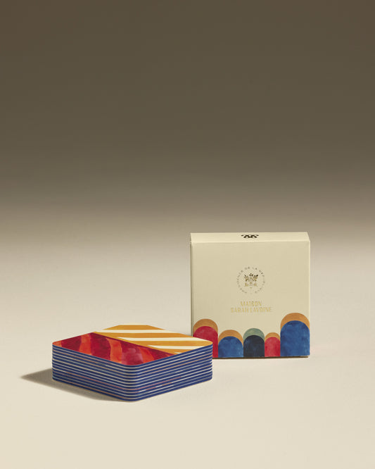 Dessous de verre Fraternité - Multicolore design Maison Sarah Lavoine  Papier 9 cm  1