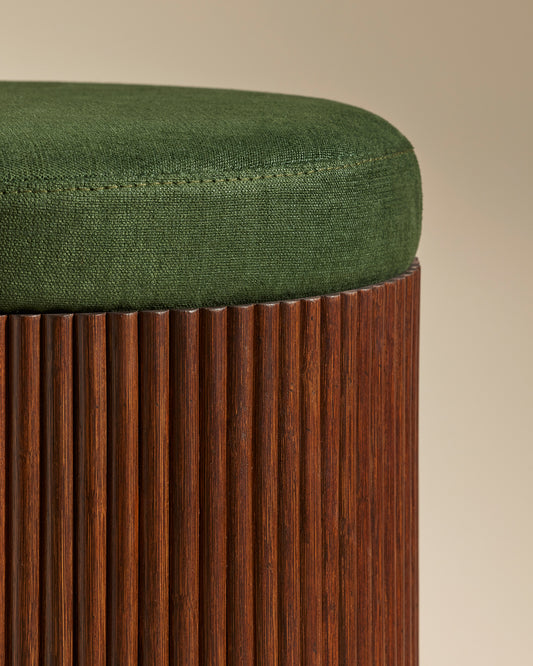 Riviera Pouf - Green design Maison Sarah Lavoine Foam Rattan 45 cm 2