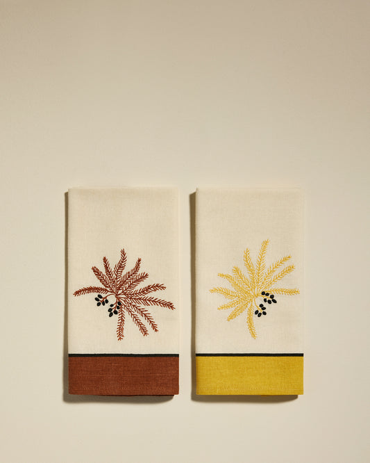 Duo serviettes de table Phoenix - Terracotta chic Maison Sarah Lavoine Terracotta Coton  45 cm 45 cm 1