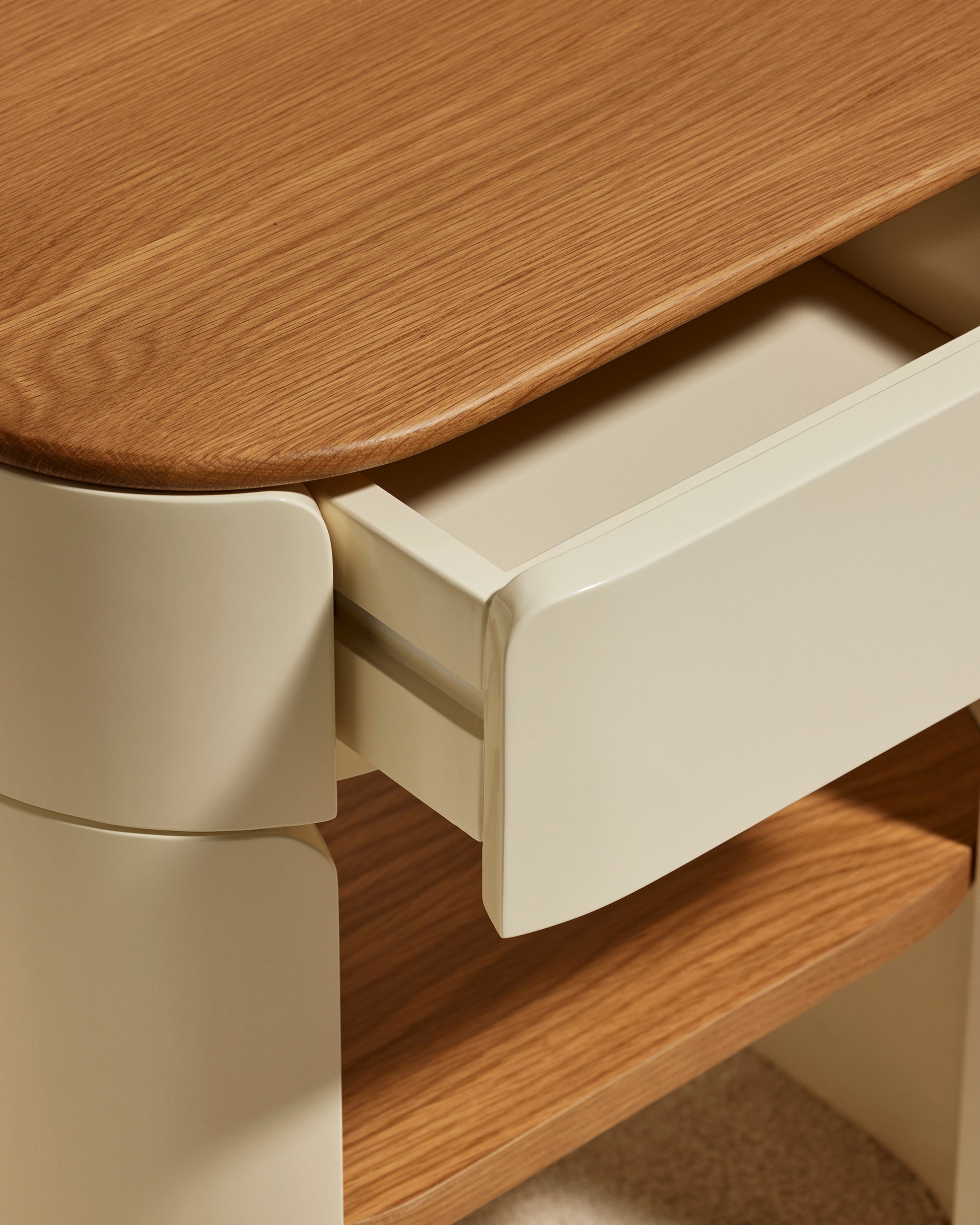 Table de chevet Equilibre - Ecru design Maison Sarah Lavoine Ecru Chêne  45 cm 55 cm 4